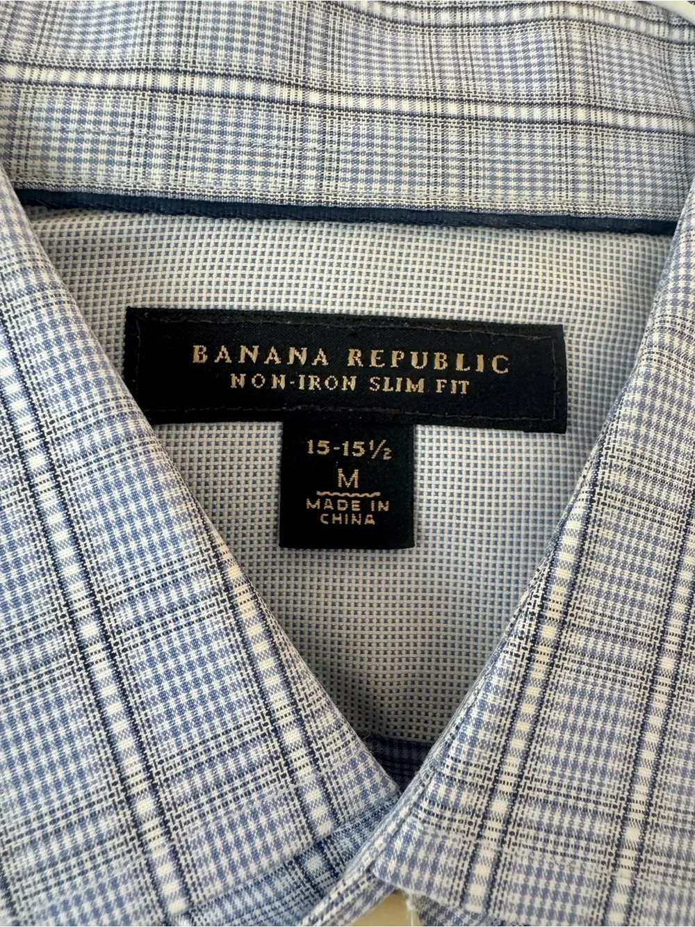 Banana Republic Blue Plaid Dress Shirt